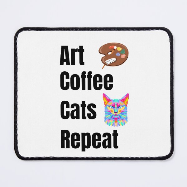 Item preview, Art Coffee Cats Repeat-Colorful Artistic Cat Lover Design designed and sold by SihameArtify.