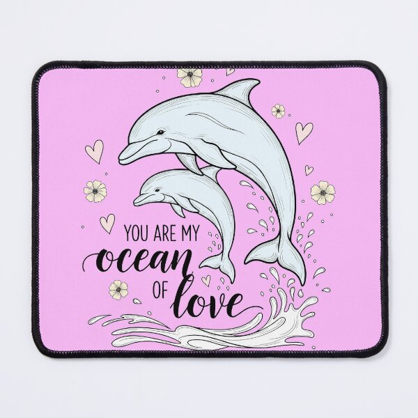 Item preview, You Are My Ocean of Love – Mother and Baby Dolphin Jumping Together designed and sold by Sea Gem.