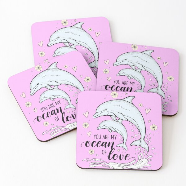 Item preview, You Are My Ocean of Love – Mother and Baby Dolphin Jumping Together designed and sold by Sea Gem.