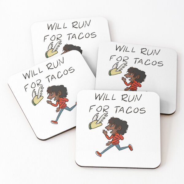 Item preview, "Will Run For Tacos Funny Runner Illustration - Taco Motivation Art designed and sold by TheArtOfTreble.