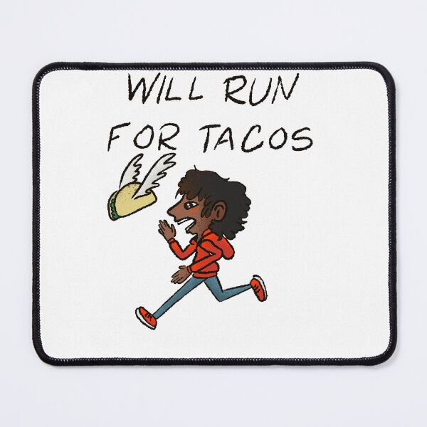Item preview, "Will Run For Tacos Funny Runner Illustration - Taco Motivation Art designed and sold by TheArtOfTreble.