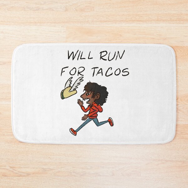 Item preview, "Will Run For Tacos Funny Runner Illustration - Taco Motivation Art designed and sold by TheArtOfTreble.