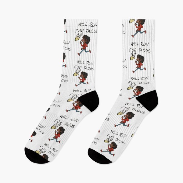 Item preview, "Will Run For Tacos Funny Runner Illustration - Taco Motivation Art designed and sold by TheArtOfTreble.