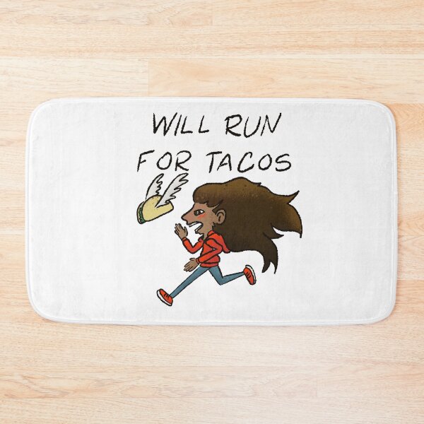 Item preview, "Will Run For Tacos Funny Runner - Winged Taco Motivation Art designed and sold by TheArtOfTreble.