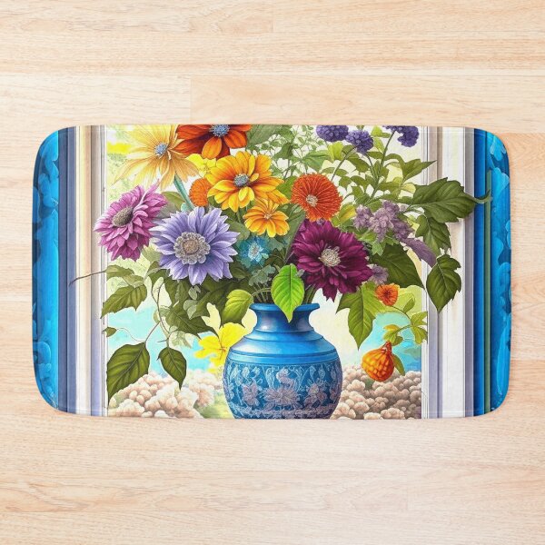 Item preview, Blue Vase Bouquet on Window designed and sold by dodunnart.
