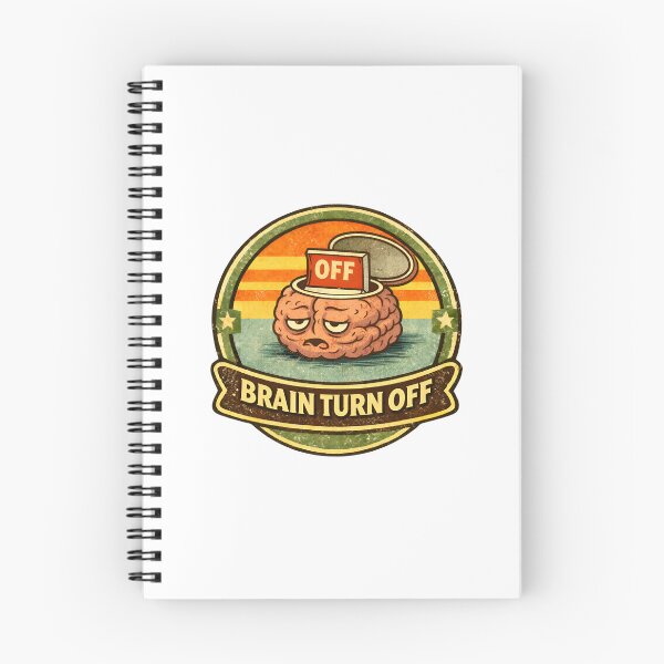 Item preview, Brain Turned Off – Funny Lazy Brain Vintage Badge designed and sold by WorkXPlay.