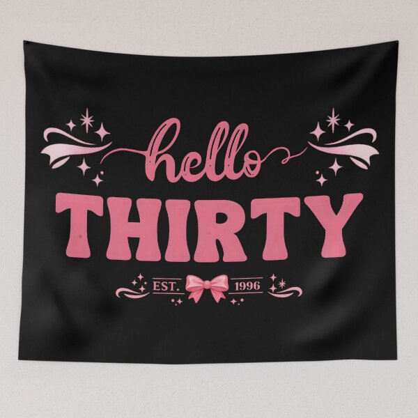Item preview, Hello 30 Coquette Birthday – Cute Pink Bow Aesthetic 30th Birthday Girl Design designed and sold by Teetreasure2.
