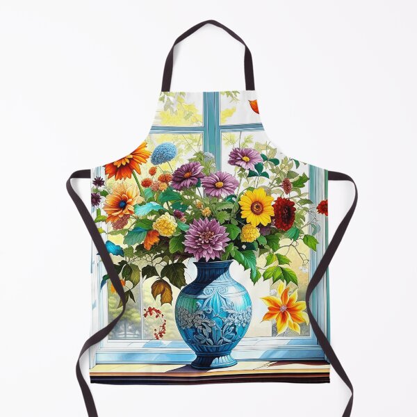 Item preview, Blue Vase Bouquet on Sunlit Window designed and sold by dodunnart.
