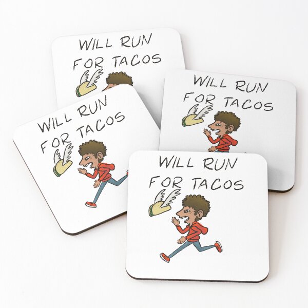 Item preview, Will Run For Tacos Funny Runner - Winged Taco Motivation Art designed and sold by TheArtOfTreble.