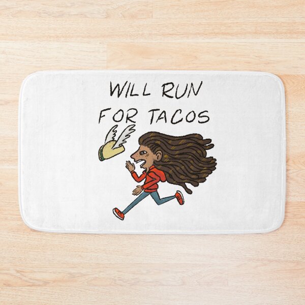 Item preview, Will Run For Tacos Funny Runner - Winged Taco Motivation Art designed and sold by TheArtOfTreble.
