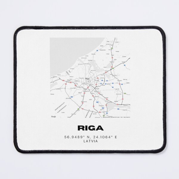Item preview, Riga Latvia Coordinates Print | Capital City | Minimalist Baltic Wall Art designed and sold by RM-Journey.