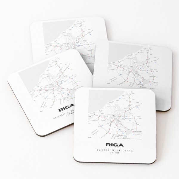 Item preview, Riga Latvia Coordinates Print | Capital City | Minimalist Baltic Wall Art designed and sold by RM-Journey.