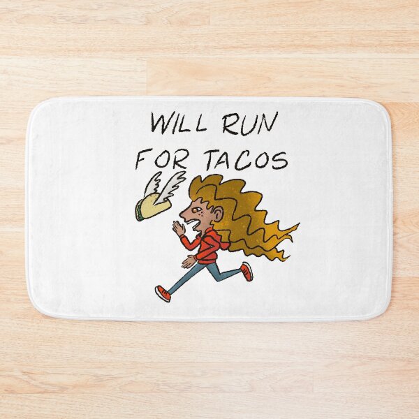 Item preview, Will Run For Tacos Funny Runner - Winged Taco Motivation Art designed and sold by TheArtOfTreble.