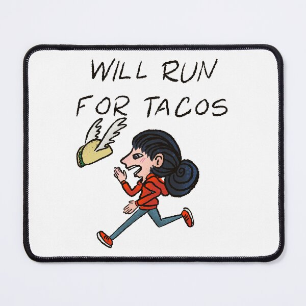 Item preview, Will Run For Tacos Funny Runner - Winged Taco Motivation Art designed and sold by TheArtOfTreble.