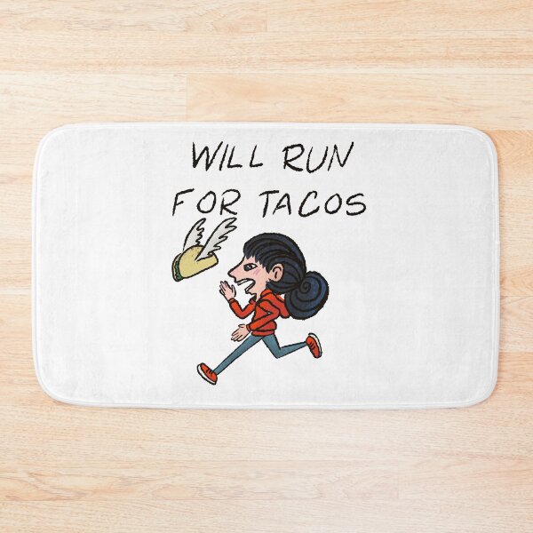 Item preview, Will Run For Tacos Funny Runner - Winged Taco Motivation Art designed and sold by TheArtOfTreble.