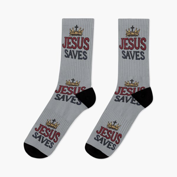 Item preview, Jesus Saves Crown and Cross Embroidered designed and sold by Forevermore.