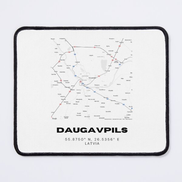 Item preview, Daugavpils Latvia Coordinates Print | Minimalist Baltic City Wall Art designed and sold by RM-Journey.