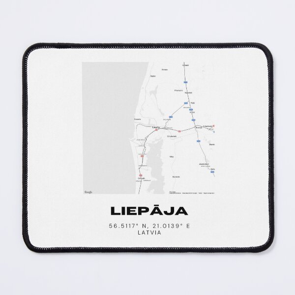 Item preview, Liepāja Latvia Coordinates Wall Art | Baltic Coastal City Print designed and sold by RM-Journey.
