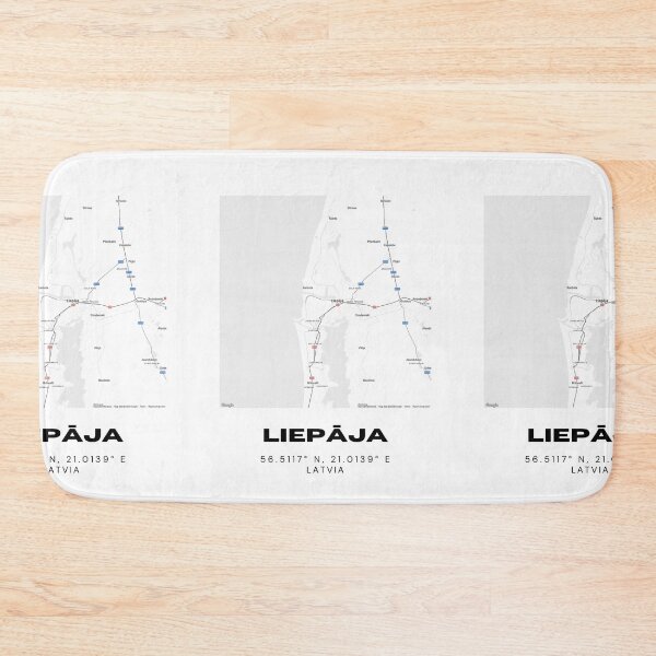 Item preview, Liepāja Latvia Coordinates Wall Art | Baltic Coastal City Print designed and sold by RM-Journey.