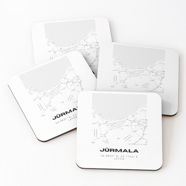 Item preview, Jūrmala Latvia Coordinates Wall Art | Baltic Seaside City Print designed and sold by RM-Journey.