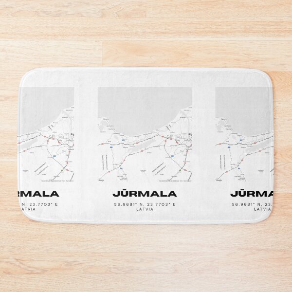 Item preview, Jūrmala Latvia Coordinates Wall Art | Baltic Seaside City Print designed and sold by RM-Journey.