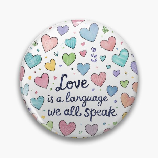 Item preview, Love is a Language – Heart Pattern Illustration designed and sold by Joyfulfabric.