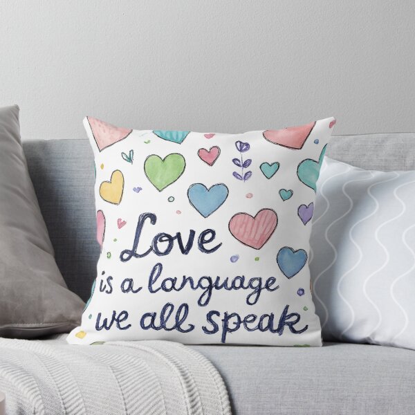 Item preview, Love is a Language – Heart Pattern Illustration designed and sold by Joyfulfabric.