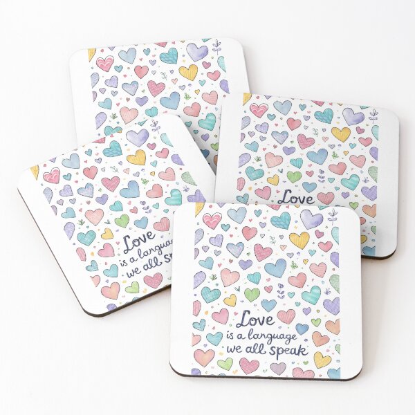 Item preview, Love is a Language – Heart Pattern Illustration designed and sold by Joyfulfabric.
