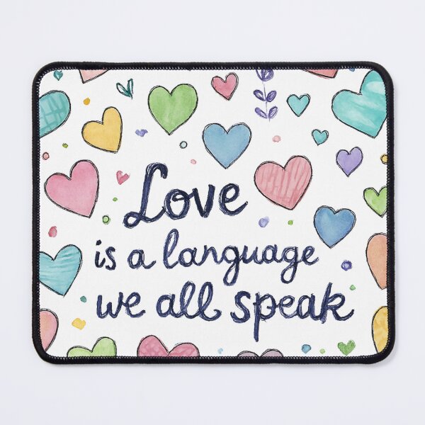 Item preview, Love is a Language – Heart Pattern Illustration designed and sold by Joyfulfabric.