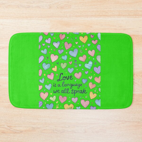 Item preview, Love is a Language – Heart Pattern Illustration designed and sold by Joyfulfabric.