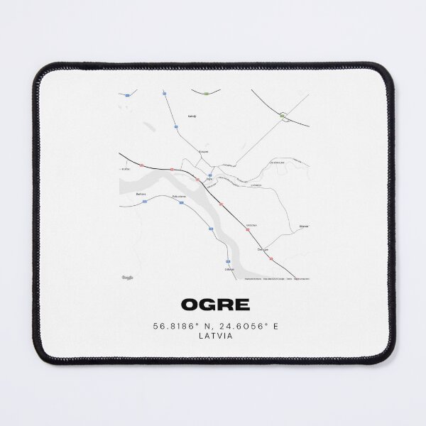 Item preview, Ogre Latvia Coordinates Print | Minimalist Baltic City Wall Art designed and sold by RM-Journey.