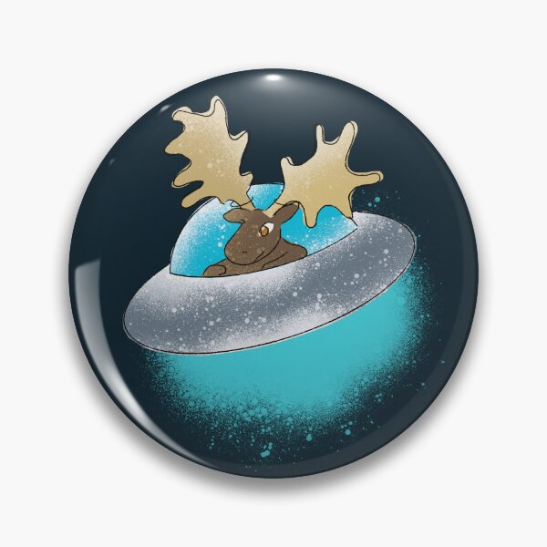 Item preview, Moose in UFO Saucer - Whimsical Snowy Alien Moose Illustration designed and sold by TheArtOfTreble.
