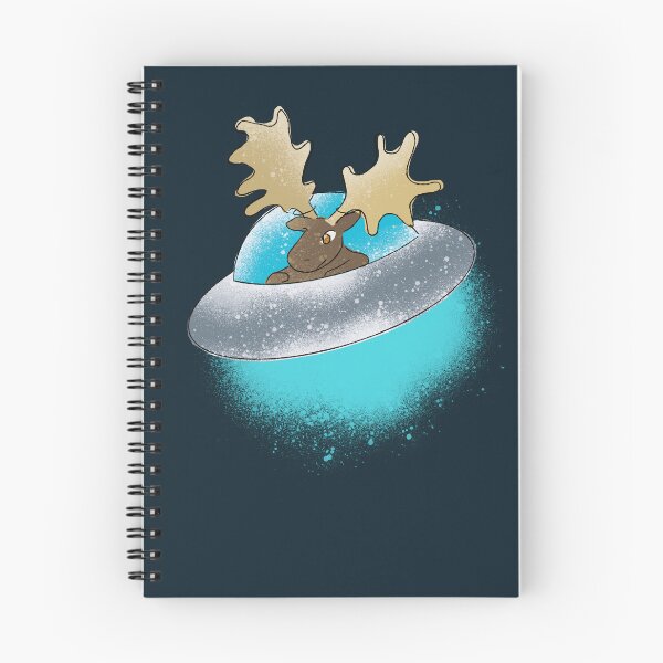 Item preview, Moose in UFO Saucer - Whimsical Snowy Alien Moose Illustration designed and sold by TheArtOfTreble.