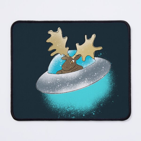 Item preview, Moose in UFO Saucer - Whimsical Snowy Alien Moose Illustration designed and sold by TheArtOfTreble.