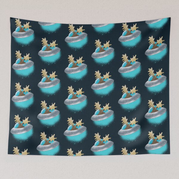 Item preview, Moose in UFO Saucer - Whimsical Snowy Alien Moose Illustration designed and sold by TheArtOfTreble.