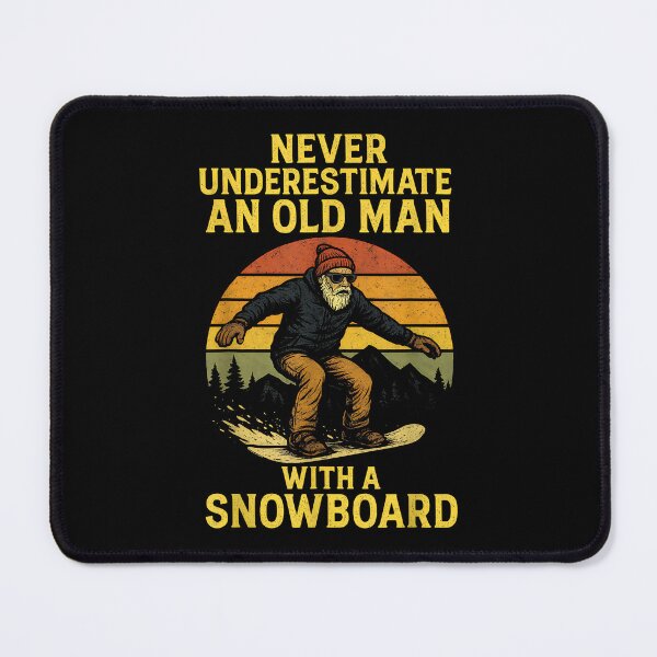Item preview, Never Underestimate an Old Man - Funny Snowboard Art designed and sold by Boutkimaewab.