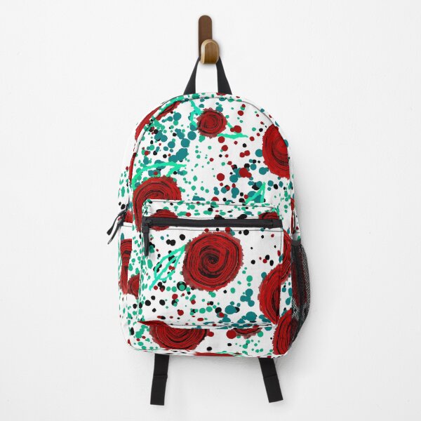Item preview, Red Rose Confetti Pattern - Turquoise Floral Abstract Illustration designed and sold by TheArtOfTreble.
