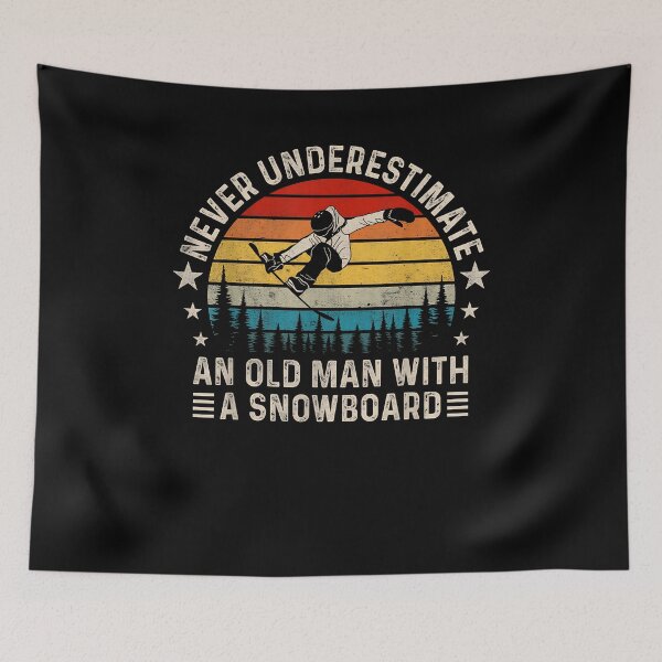 Item preview, Never Underestimate An Old Man With A Snowboard Funny Skiing designed and sold by Boutkimaewab.