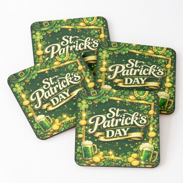 Item preview, St. Patrick’s Day Lucky Frame – Shamrock Beer & Gold Design designed and sold by Aura.Creative.