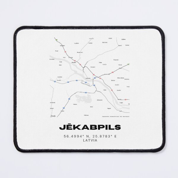 Item preview, Jēkabpils Latvia Coordinates Print | Minimalist City Wall Art | Latvia Map Design designed and sold by RM-Journey.