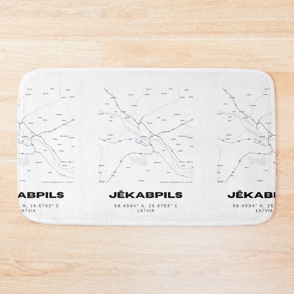 Item preview, Jēkabpils Latvia Coordinates Print | Minimalist City Wall Art | Latvia Map Design designed and sold by RM-Journey.