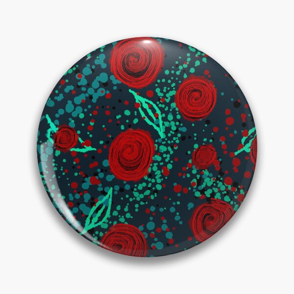 Item preview, Red Rose Confetti Pattern - Turquoise Floral Abstract Illustration Dark Addition designed and sold by TheArtOfTreble.