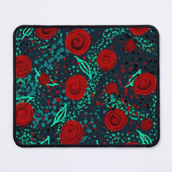 Item preview, Red Rose Confetti Pattern - Turquoise Floral Abstract Illustration Dark Addition designed and sold by TheArtOfTreble.