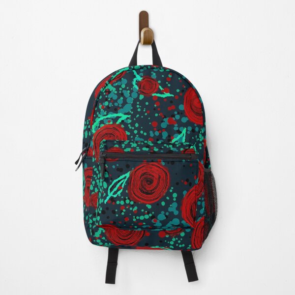 Item preview, Red Rose Confetti Pattern - Turquoise Floral Abstract Illustration Dark Addition designed and sold by TheArtOfTreble.