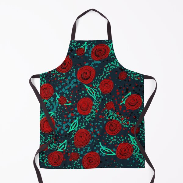 Item preview, Red Rose Confetti Pattern - Turquoise Floral Abstract Illustration Dark Addition designed and sold by TheArtOfTreble.