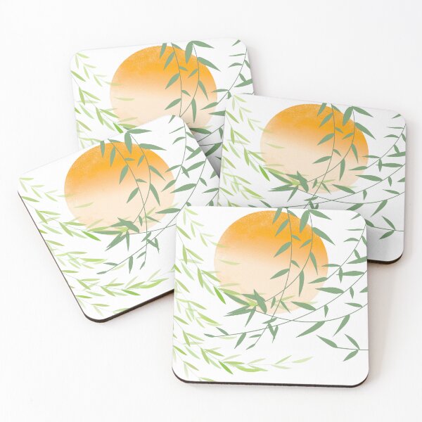 Item preview, Moonlight Bamboo Leaves – Minimalist Night Nature Aesthetic Illustration designed and sold by Purti123.