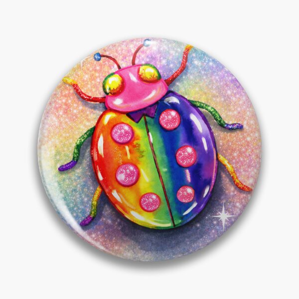Item preview, Luck Be A Ladybird - Rainbow Glitter Ladybird – Joyful Watercolour Bug of Colour & Light designed and sold by LKBMCreative.