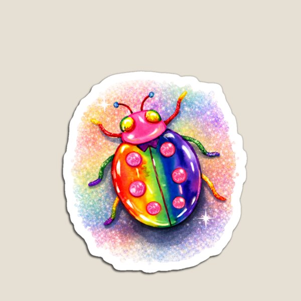 Item preview, Luck Be A Ladybird - Rainbow Glitter Ladybird – Joyful Watercolour Bug of Colour & Light designed and sold by LKBMCreative.