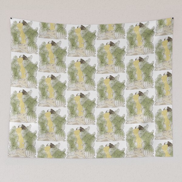 Item preview, Vulture Over Cactus Sunset Arch - Desert Nature Whimsical Illustration designed and sold by TheArtOfTreble.