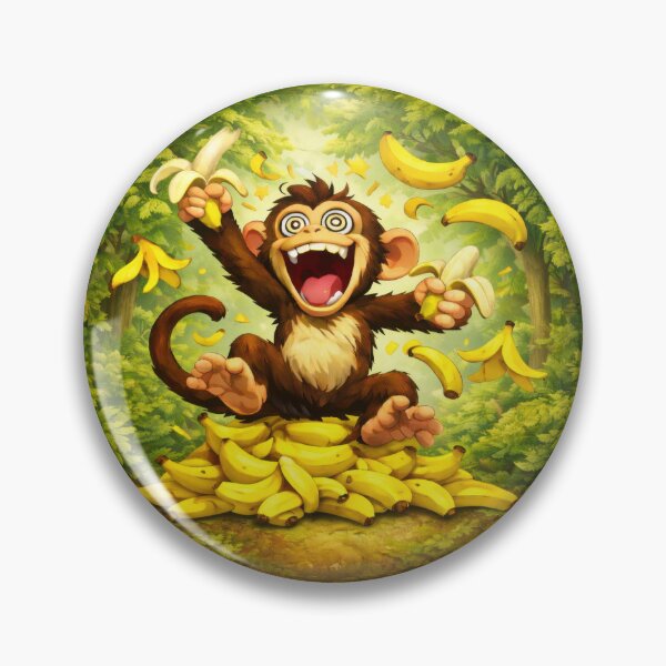 Item preview, Crazy Monkey Banana Feast Sticker designed and sold by jgvisualarts.